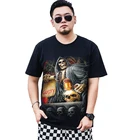 Стильный брендовый Модный с принтом черепа 3D приталенная Мужская футболка с коротким рукавом с О-образным вырезом Мужская футболка, летняя, футболки размера плюс 6XL