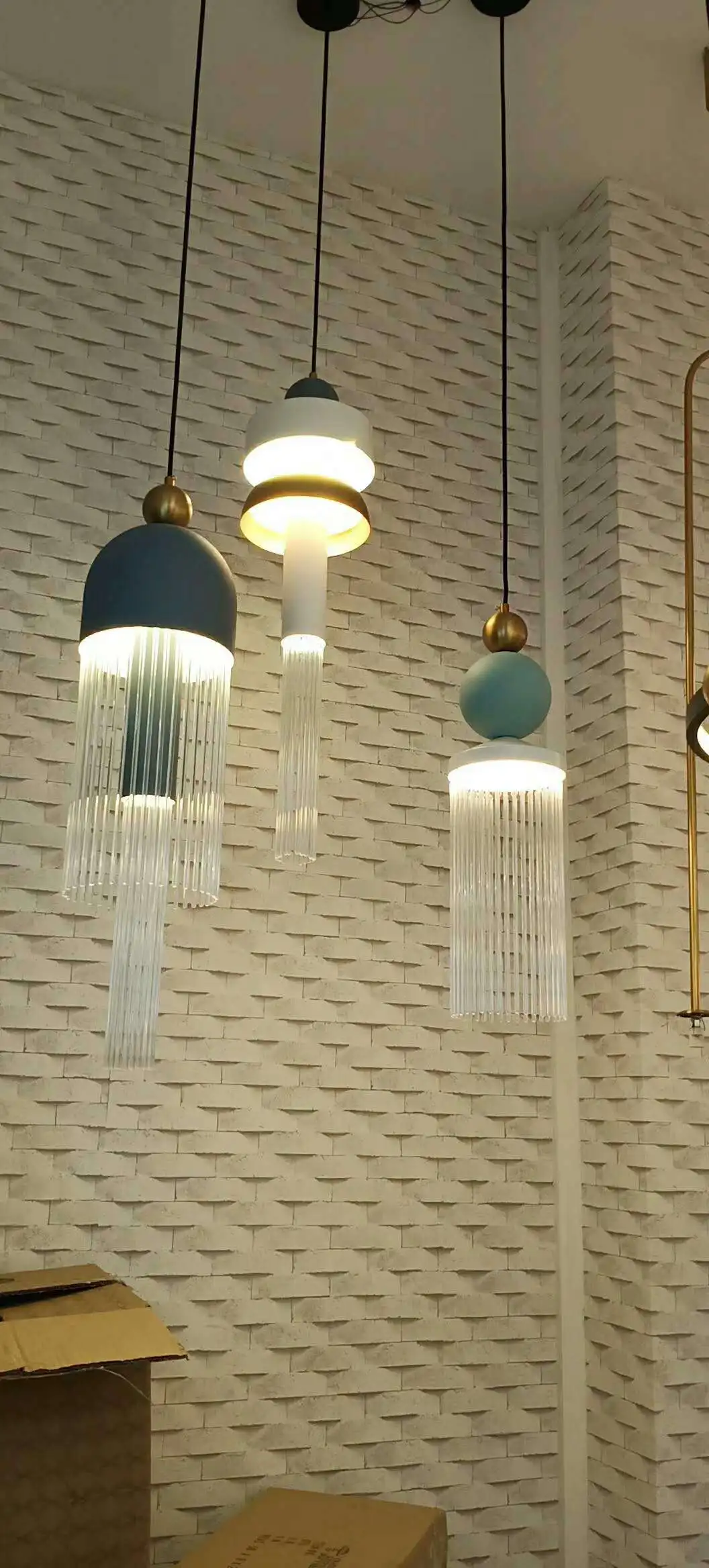 

Post-modern creative tassel chandelier Nordic hotel living room bedroom bedside restaurant bar designer chandeliers LB022919