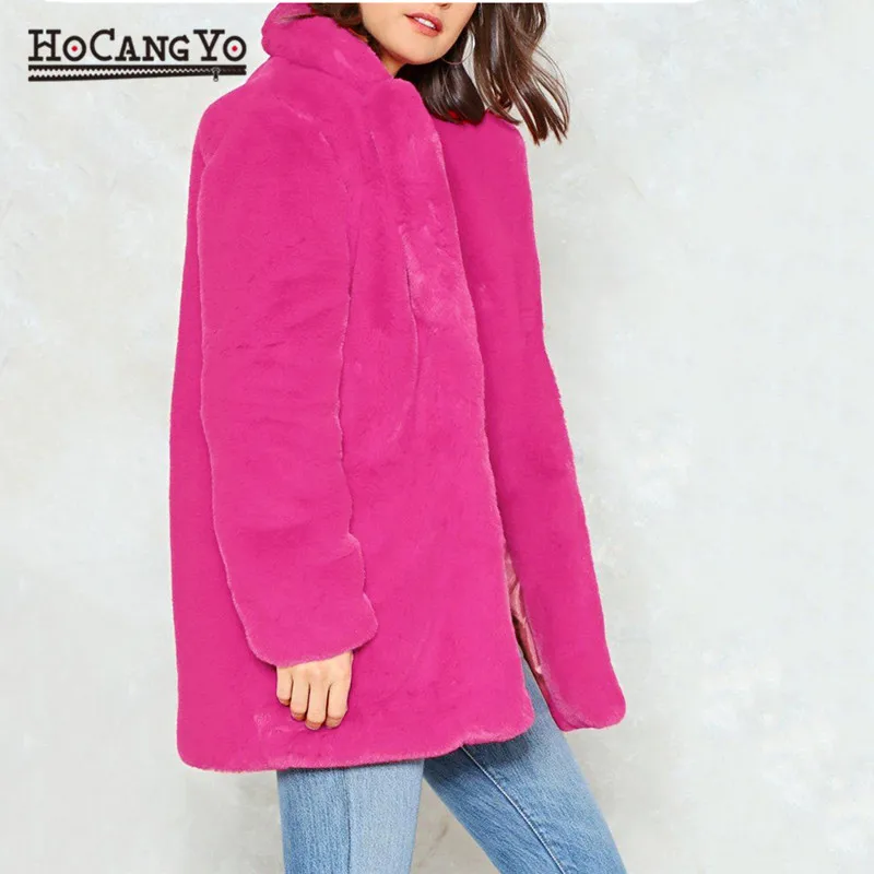 Модное зимнее женское пальто из искусственного меха большие размеры 3XL