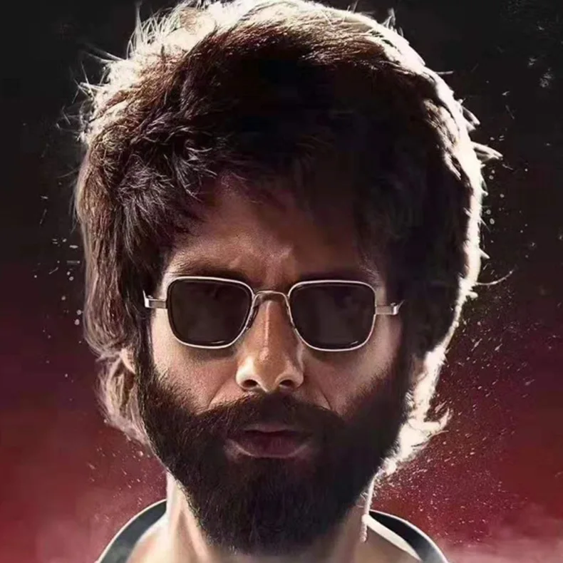 Новинка, роскошные мужские солнцезащитные очки Kabir Singh, ретро фильм, квадратная Золотая оправа, крутые солнцезащитные очки, фирменный дизайн, красные очки для мужчин, UV400