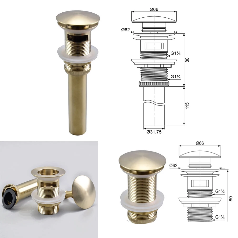 Матовая Золотая раковина выдвижной фильтр для слива раковины в ванной комнате