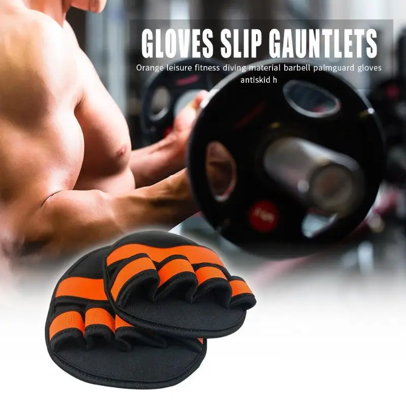 

Hot Sale Training Gloves Classic Delicate 1 Pair Training Gloves Gym Fitness Weightlifting Palm Grip Pads Free Size Orange