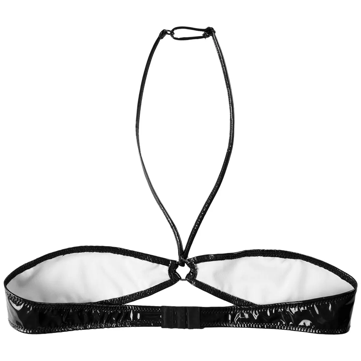 Кроп-топ женский из лакированной кожи пикантный Бюстгальтер-бандо без бретелек с