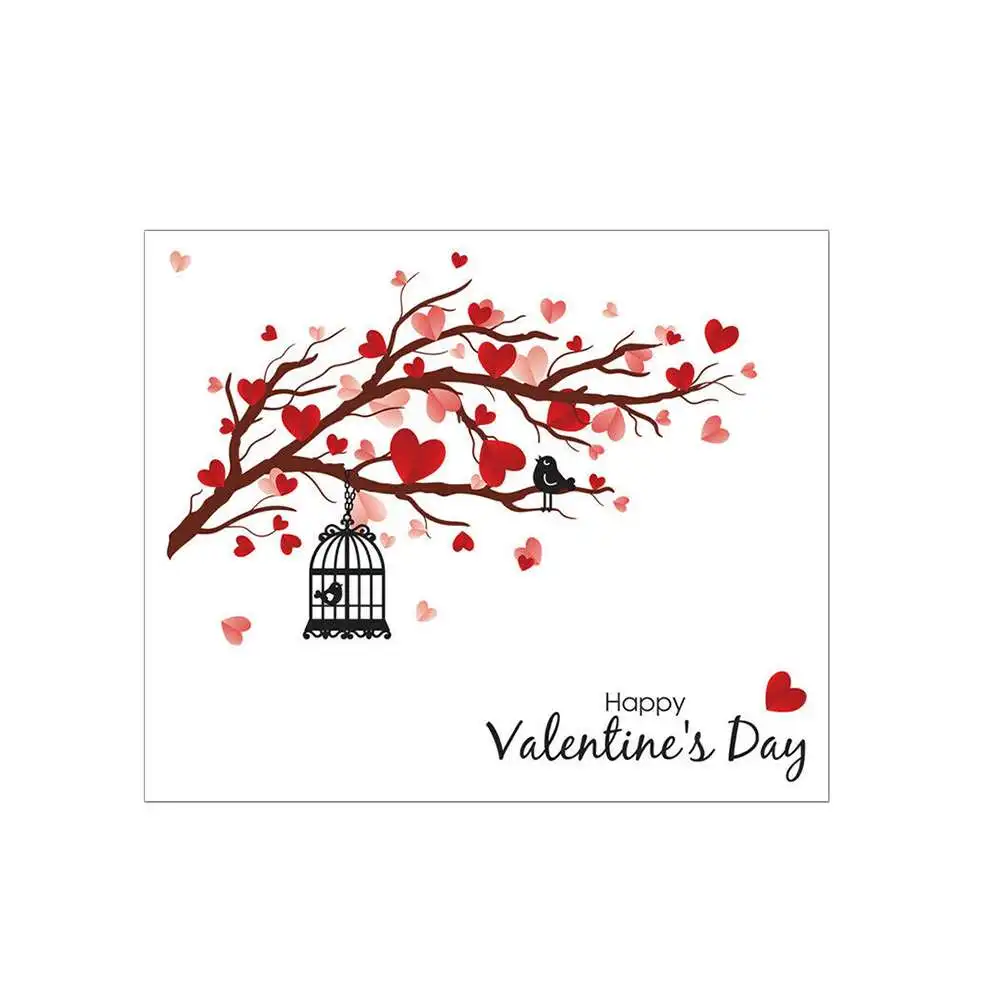 Красивые любящее сердце наклейки на стену ветки дерева цветка птиц ветке съемные