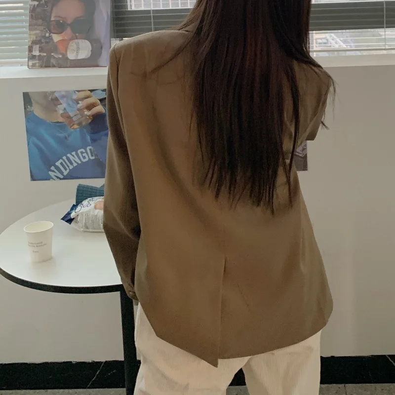 

Women's Blazer Long Sleeve Loose Suit Casual Slim Solid Color Jacket Female Spring Temperament Top Ol Outwear 2021 Korean Style