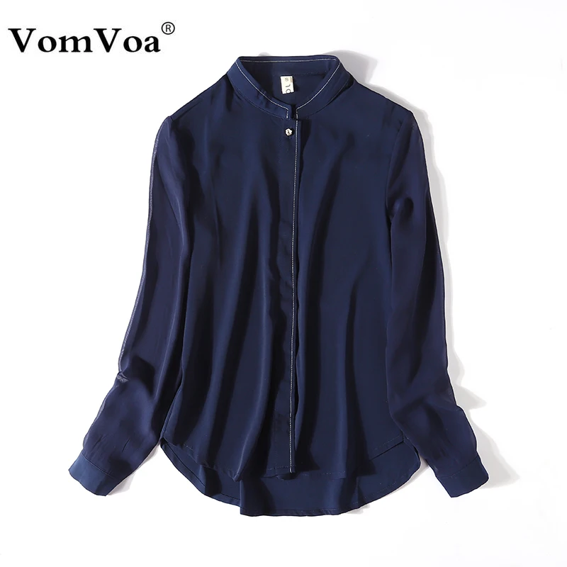 Женская свободная рубашка VomVoa повседневная универсальная с длинным рукавом в