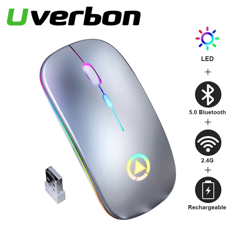 

Мышь компьютерная беспроводная Бесшумная, 2,4 ГГц, 16000 DPI