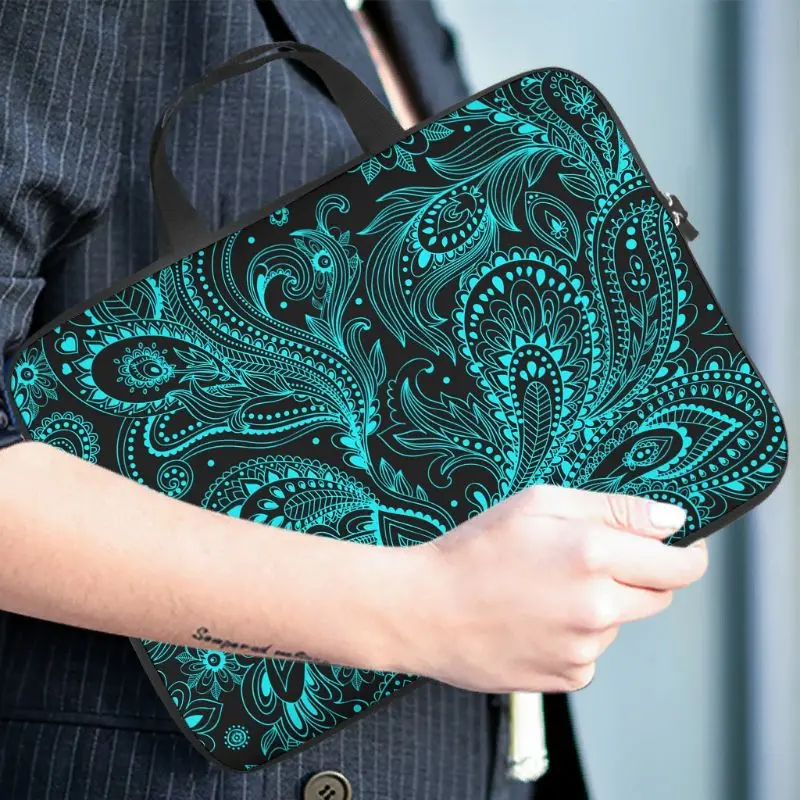 

Mandala Flower Paisley Laptop Sleeve Trendy 3D Notebook Bag Slim Neoprene Fabric Notebook Briefcase for businessmen Office Staff