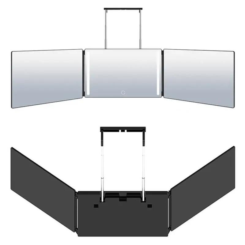 

Новые 3 Way зеркало заднего вида выдвижной подвесной складываемое втрое зеркало с 360 регулируемое для самостоятельного для стрижки волос и ук...