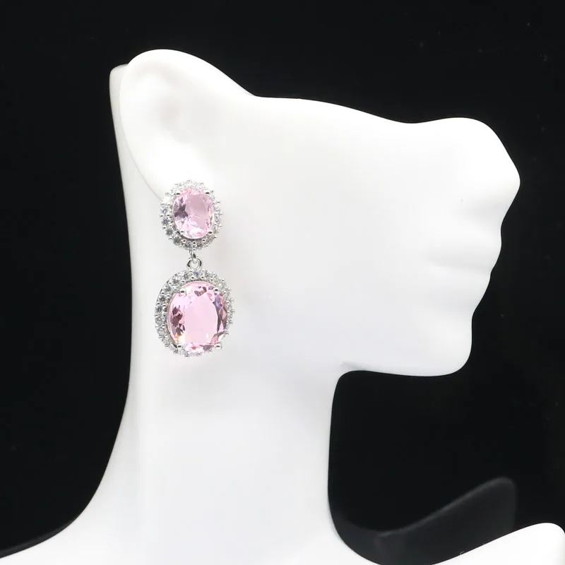 Женские серебряные серьги SheCrown с кубическим цирконием 35x16 мм|925 silver earrings|silver czwomen