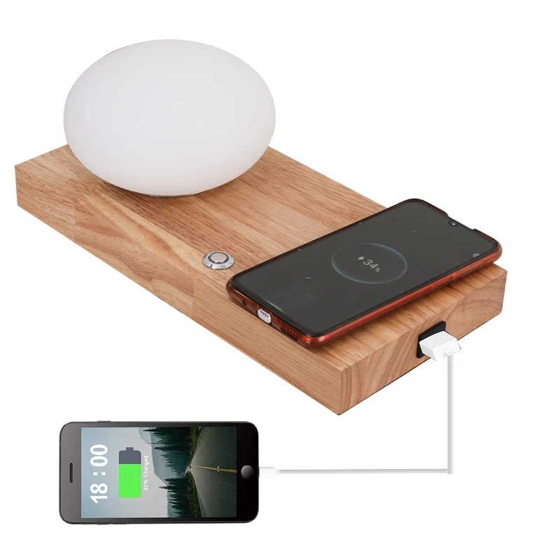 Светодиодный настольная лампа с 10 Вт Беспроводной зарядки и зарядка через USB
