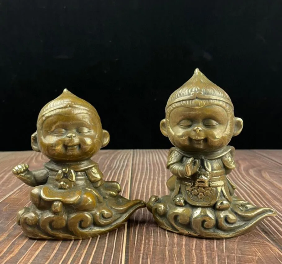 

Archaize brass two different styles Monkey King desktop decoration small crafts statue