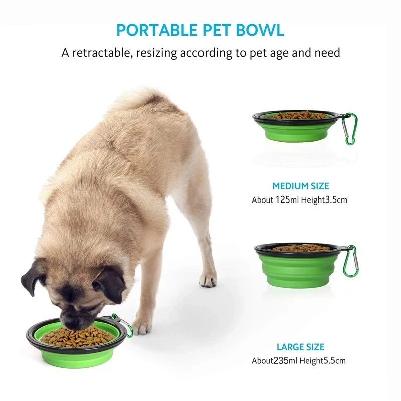 

Portable Dog 2 in 1 Bottle Pet Feeder Dog Water Bottle Collapsible Folding Bowl Travel Outdoor Food Water Storage For Cat Dog