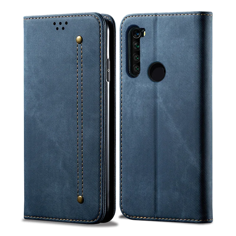 Ретро флип чехол для Xiaomi Redmi Note 8t из джинсовой ткани с подставкой кошелек 8 Pro Note8t