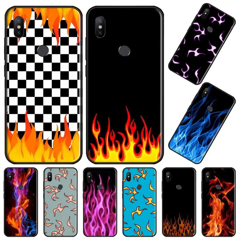Мягкий Силиконовый ТПУ чехол с рисунком пламени в клетку для телефона Xiaomi Redmi 4x5