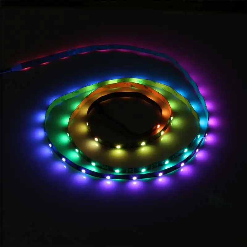 

Non-waterproof WS2812 1M 2M Smart LED IP20 USB Strip Light DC5-24V SP501E Remote Controller Work White Alexa Google Assistant