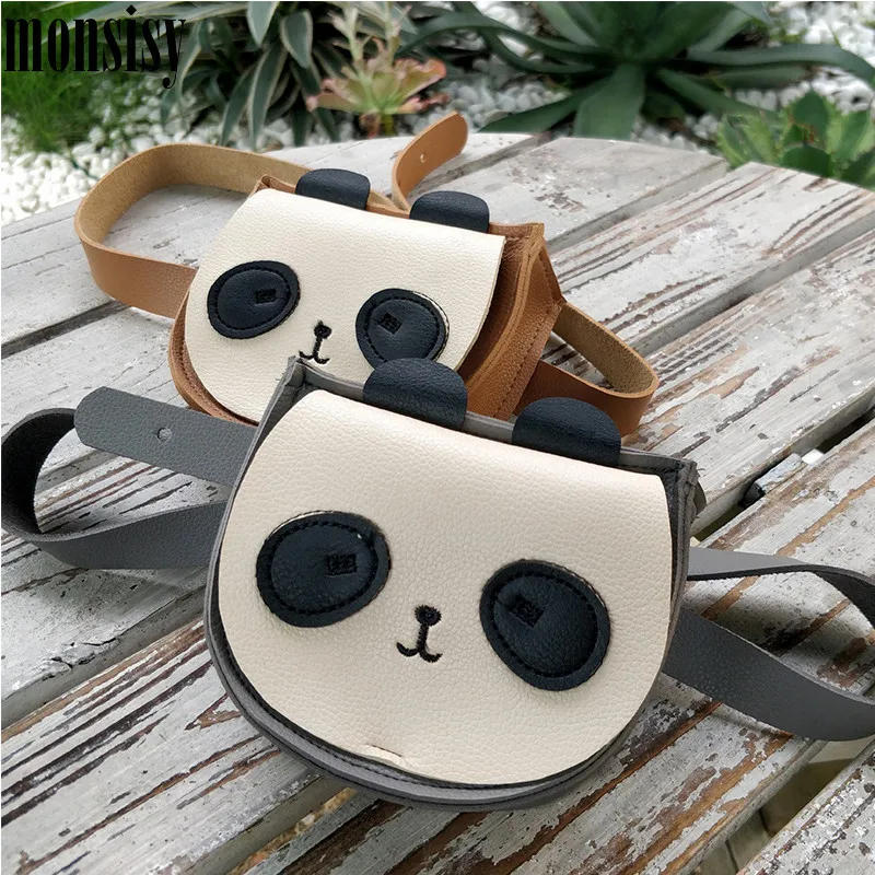 

Monsisy Belt Bags For Children PU Leather Waist Bags Boys Girls Fanny Packs Quality Panda Chest Bags Kids Candy Coin Purse Walle