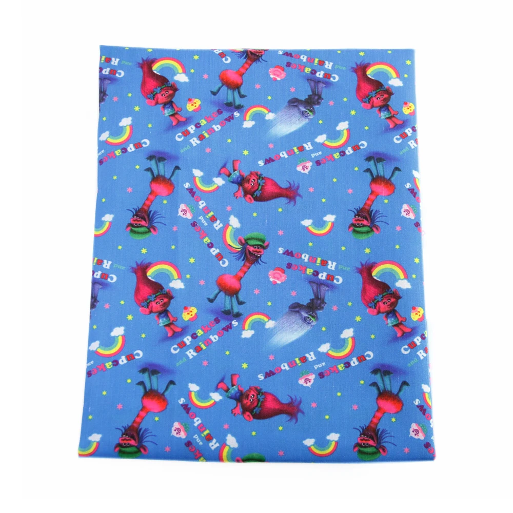 50*145 см мультяшная печатная полиэфирная хлопчатобумажная ткань для шитья