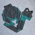 Женские Бесшовные комплекты для йоги с молнией, спортивная одежда для фитнеса с длинным рукавом, костюмы для спортзала, спортивная одежда, одежда для бега и тренировок, 2020, 3 шт.