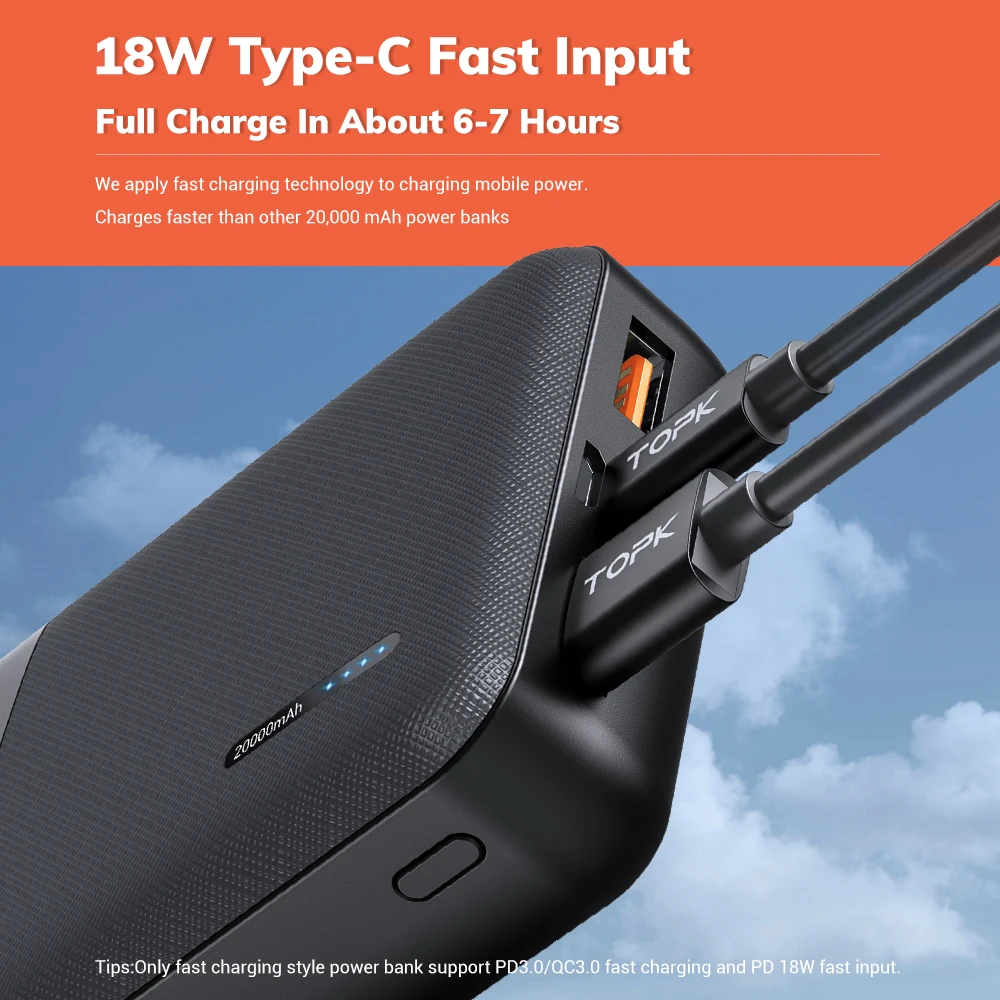 topk i2009q power bank 20000mah external battery quick charger 3 0 usb type c pd 3 0 fast 18w powerbank for iphone xiaomi mi 9 8 free global shipping
