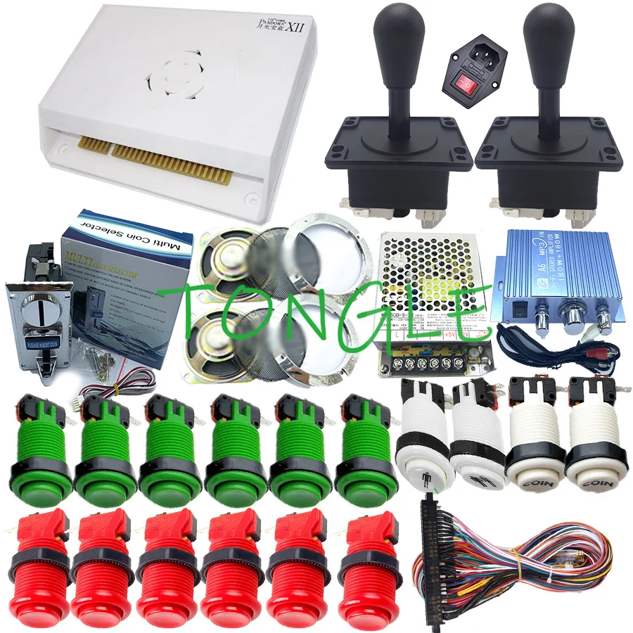 

3D Pandora 12 3188 в 1 Аркады DIY Jamma Наборы с светодиодный хром кнопки джойстика для 2 игрока монета oprate Видео игровой автомат "сделай сам"