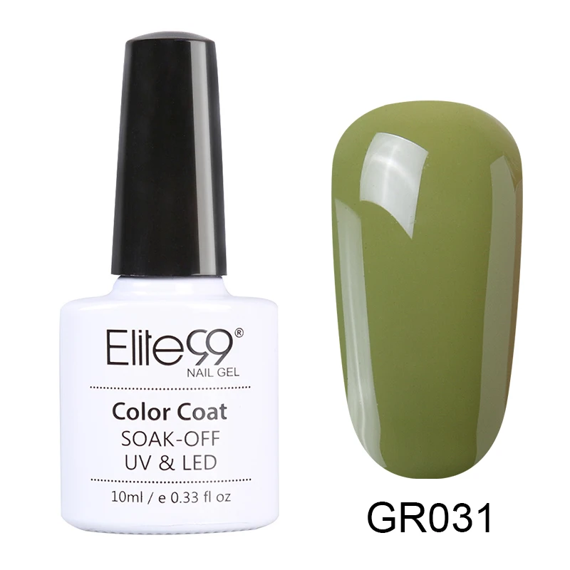 GR031 Elite99 10ml Avocado Gel Nail Polish Vernis Semi Permanant UV Nail Gel Primer Soak Off Nail Art Gel Varnish Gelpolish Manicure - Цвет: GR031