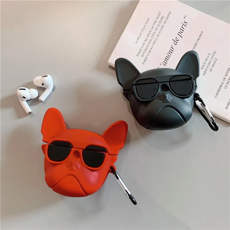 Чехол с забавным бульдогом для Apple Airpods Pro силиконовый защитный чехол милыми