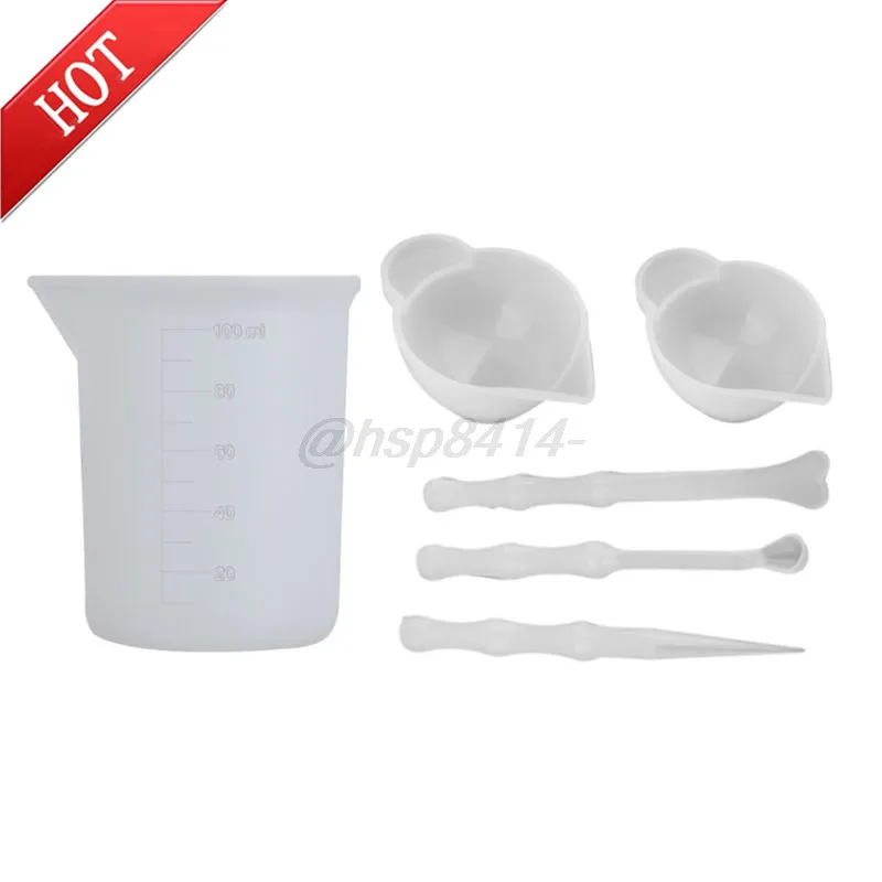 Набор силиконовых стаканчиков для смешивания УФ смолы 6 шт.|Инструменты и