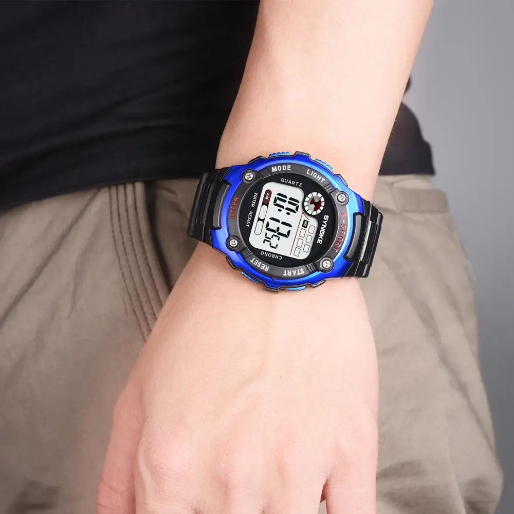 SYNOKE спортивные цифровые часы детские для мальчиков и девочек наручные мужские