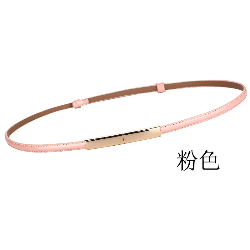 

2021 Simple Noble All-match Women's Thin Belt Cowhide Fashion Decorative Belt With Dress Shirt Waist Chain Black