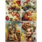 рукоделие алмазная мозайка картина алмазами стич 5D DIY алмазная живопись Полный Портрет цветок женщина Алмазная мозаика Ститч внутренние картины Искусство Картина Декор для дома ручной работы