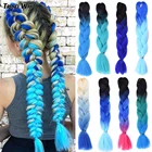 Тренд способ 24 дюйма синтетические волосы длинные Джамбо косички волосы для наращивания коробка косички для женщин розовый фиолетовый желтый зеленый волосы