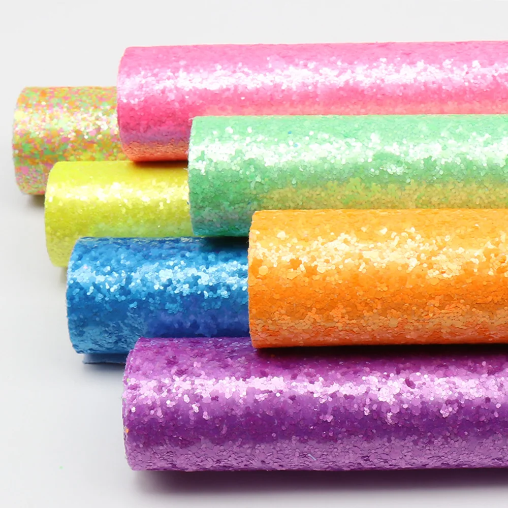 22*30CM Chunky Glitter Leather Sheets Matte Faux For Bows Making Patchwork Crafts DIY Bags Shoes Decorative Materials | Дом и сад