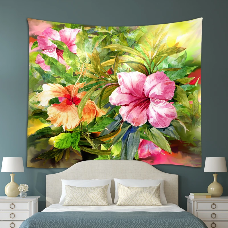 Настенный гобелен в китайском стиле с цветами и птицами домашний декор пляжное