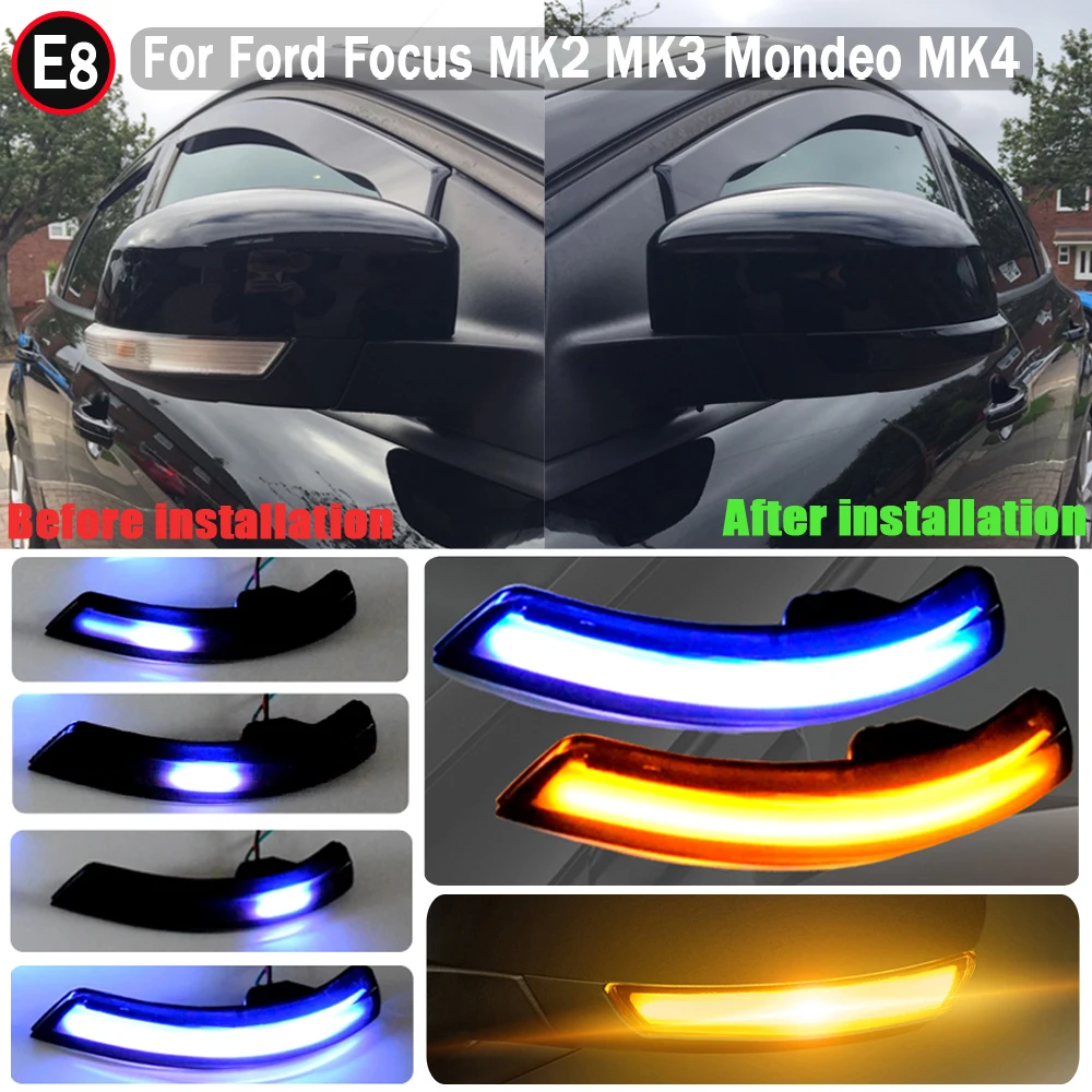Светодиодный динамический светильник Тель поворота для Ford Focus 2 MK2 3 MK3 5 Mondeo MK4