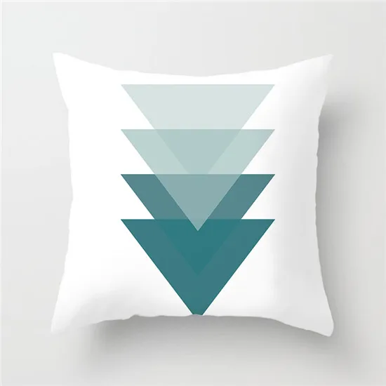 

2pceFuwatacchi Simple Blue Geometry Cushion Cover Wavy Arrow Cover Polyester Peachskin Pillow Case For Home Sofa Decoration