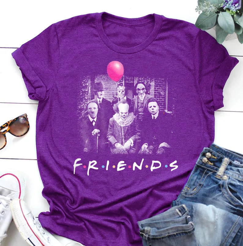 Женские рубашки на Хэллоуин с принтом из фильмов ужасы|Футболки| |