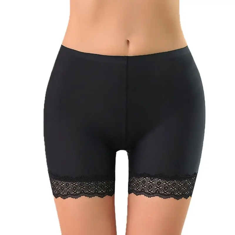 Women Ultra Thin Seamless Lace Safety Pants Ladies Underwear Mid-Waist Plus Size Panties Shorts Boxer Brief | Женская одежда