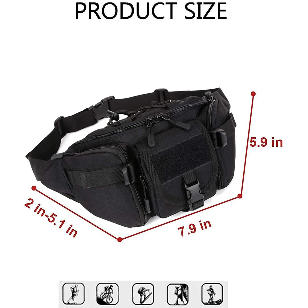Tactical Waist Portable Fanny Outdoor Hiking Travel Large Army Bag Military for Daily Life Cycling Camping | Спорт и развлечения