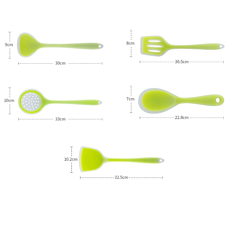 

5Pcs Cooking Tools Set Kitchen Accessories Silicone Non-Stick Temperature Resistance Cookware Kitchen Tools