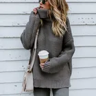 Свитер женский оверсайз с длинным рукавом, черная водолазка, пуловер в уличном стиле, широкие Джемперы в стиле Харадзюку, Осень-зима