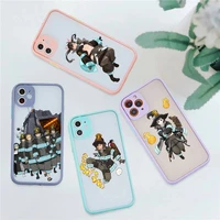 anime fire force enen no shouboutai phone case matte bumper for iphone 12 11 mini pro max x xs xr 7 8 plus cover