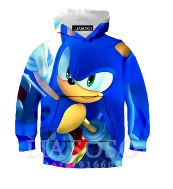 picture color Sonic 3D Модный пуловер худи Повседневная Толстовка с длинными рукавами 3D Одежда для мальчиков и девочек тонкий стиль детский свитер с героями мультфильмов - Цвет: picture color