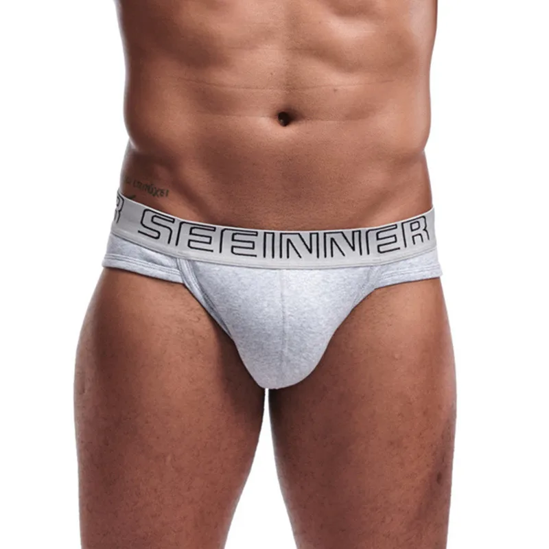 

Мужские трусы брифы с заниженной талией, черные однотонные дышащие брифы с U-образным выпуклым мешочком, сексуальное нижнее белье для геев,