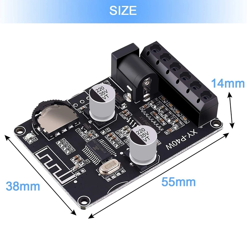 Bluetooth усилитель плата 5 0 Stereo o Мощность Плата усилителя 40Wx2 приемник DC 12 V/24V XY-P40W |