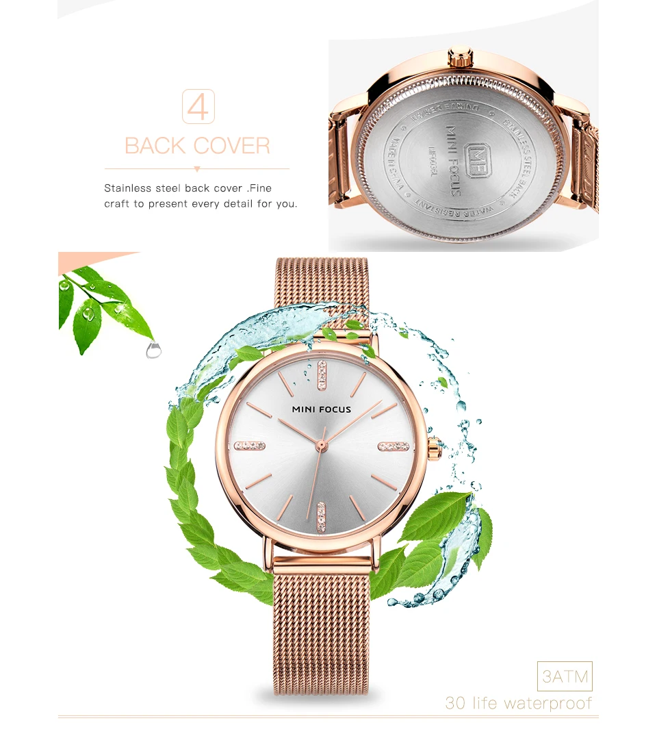 Мини фокус Королевский синий цвет Золотые женские часы кварцевые ультра тонкий с