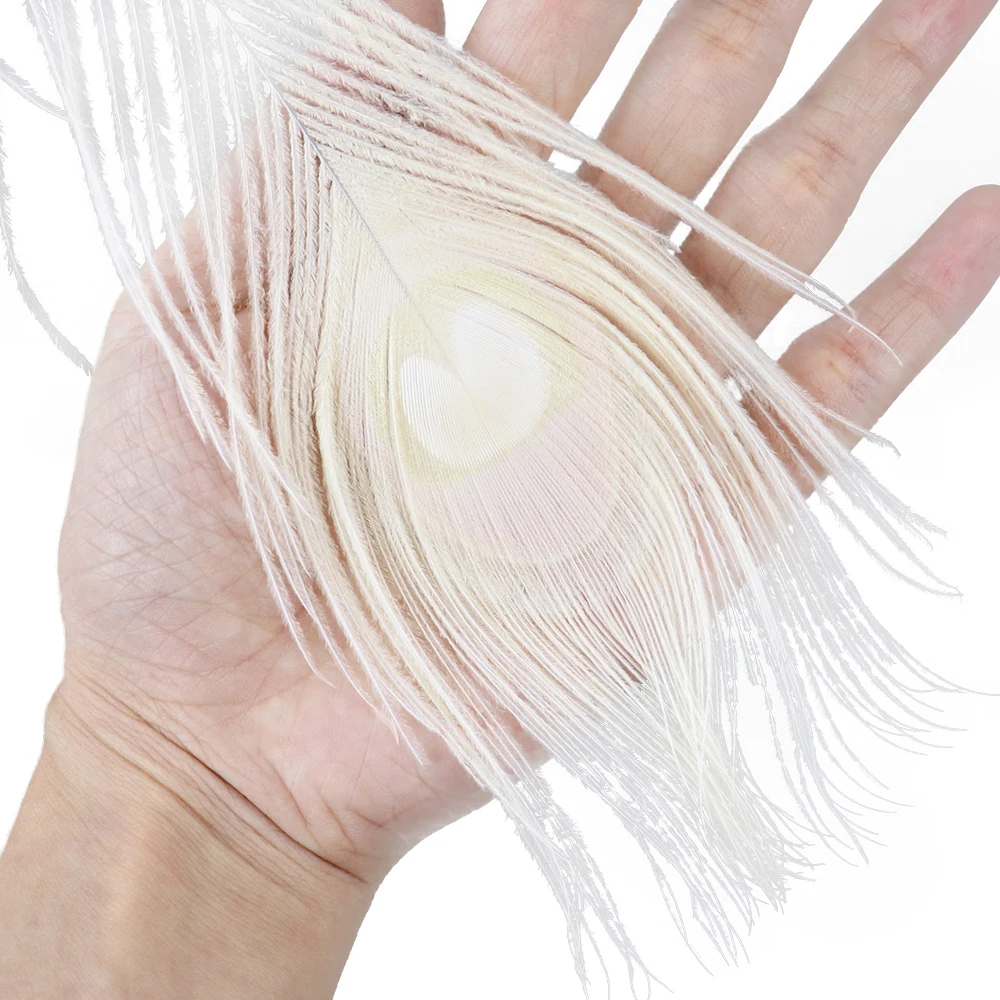 Натуральные белые перья павлина с большими глазами длина 10 12 дюймов для