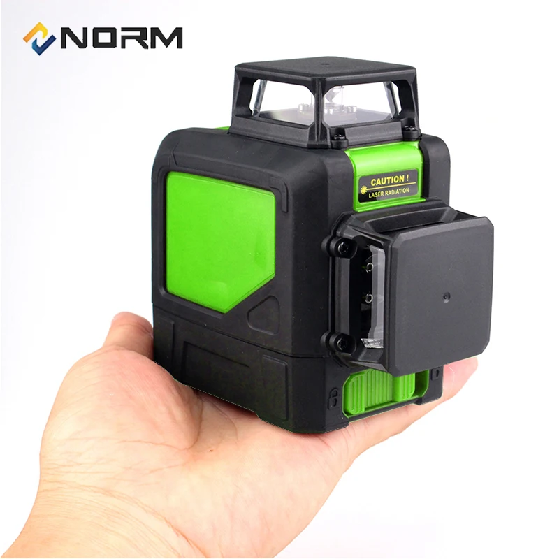 Портативный 8 линейный лазерный уровень Norm с красным или зеленым лучом