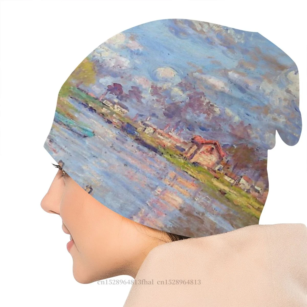 

Claude Monet Impressionist Painter Winter Warm Beanie Hats Spring By The Seine Knitting Hat Bonnet Skullies Caps Men Women's