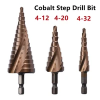 m35 cobalt containing step drill bit high speed steel hexagonal shank tower step metal hole opener reaming spiral pagoda drill